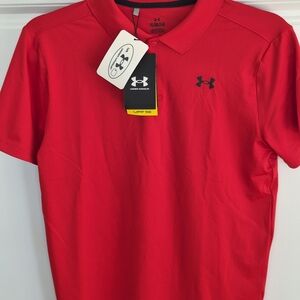 NWT Under Armour Red Polo Shirt Youth Large